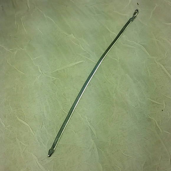 Sterling Silver Herringbone Wave Bracelet 4mm 7.5" Engraved Lobster Clasp Vntg - Picture 4 of 8